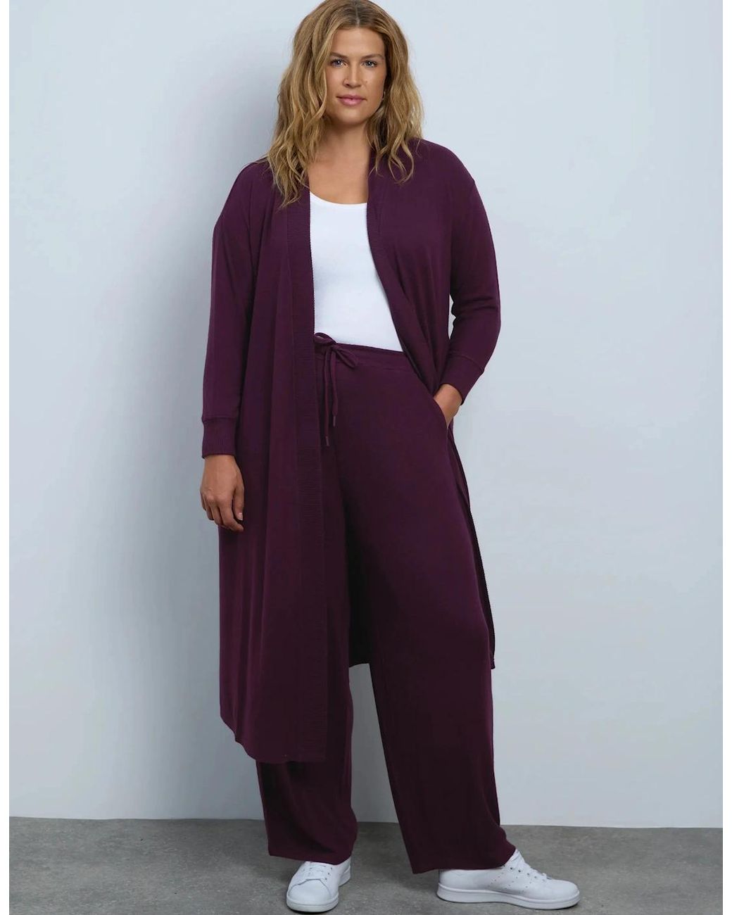 Live Unlimited London Purple Petite Plum Supersoft Cardigan