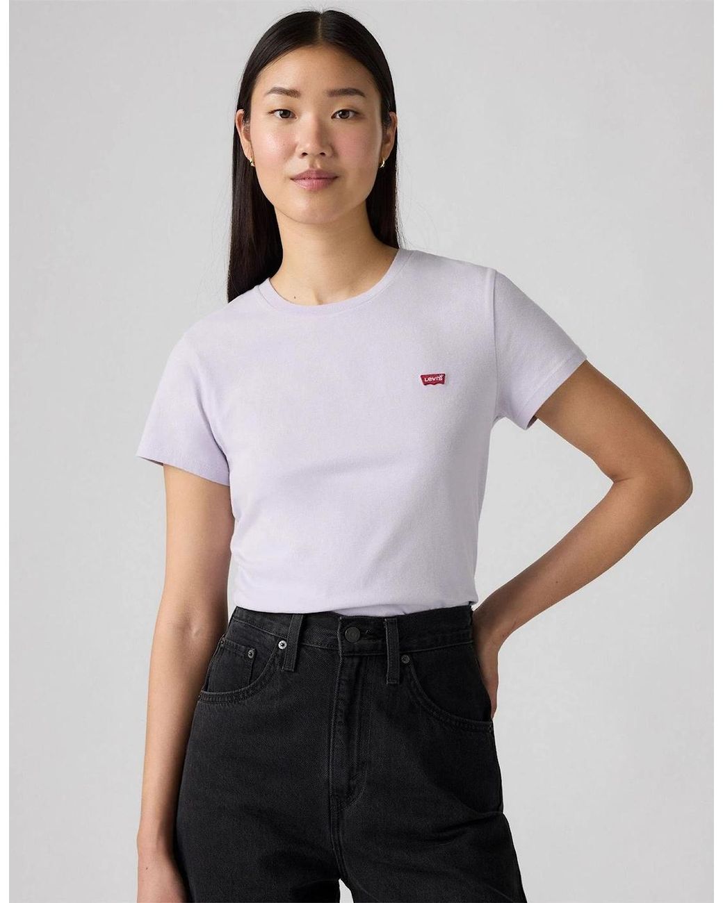 Levi's White Levi's Perfect T Crew Neck Short Sleeve T-Shirt