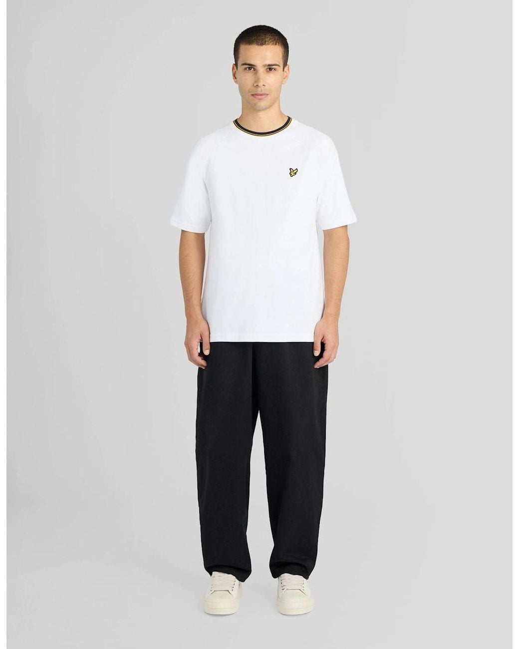 Lyle & Scott White Tipped Track T-Shirt for men