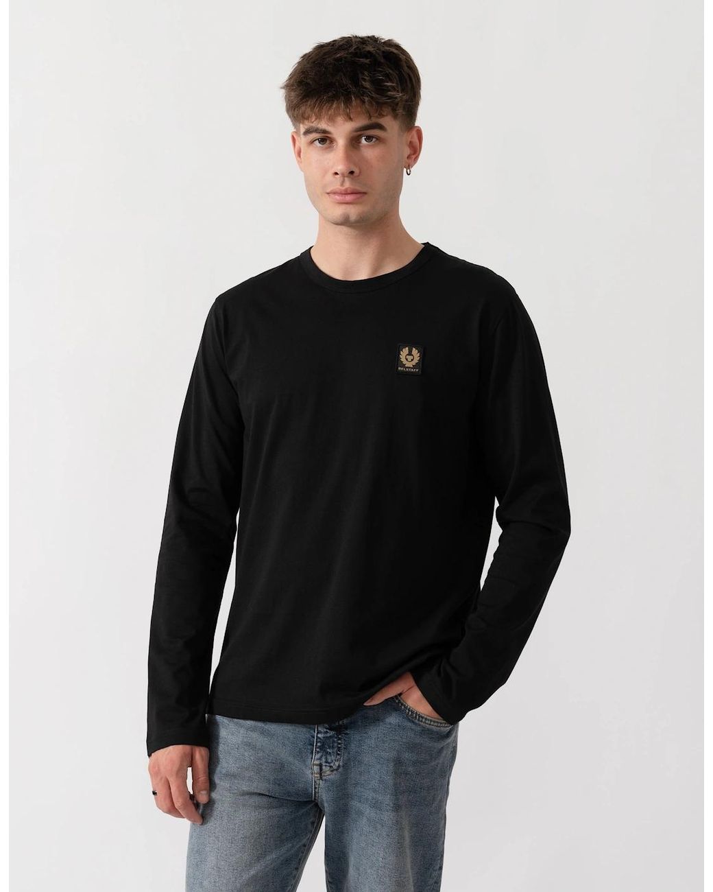 Belstaff Black Long Sleeved Logo T-Shirt for men