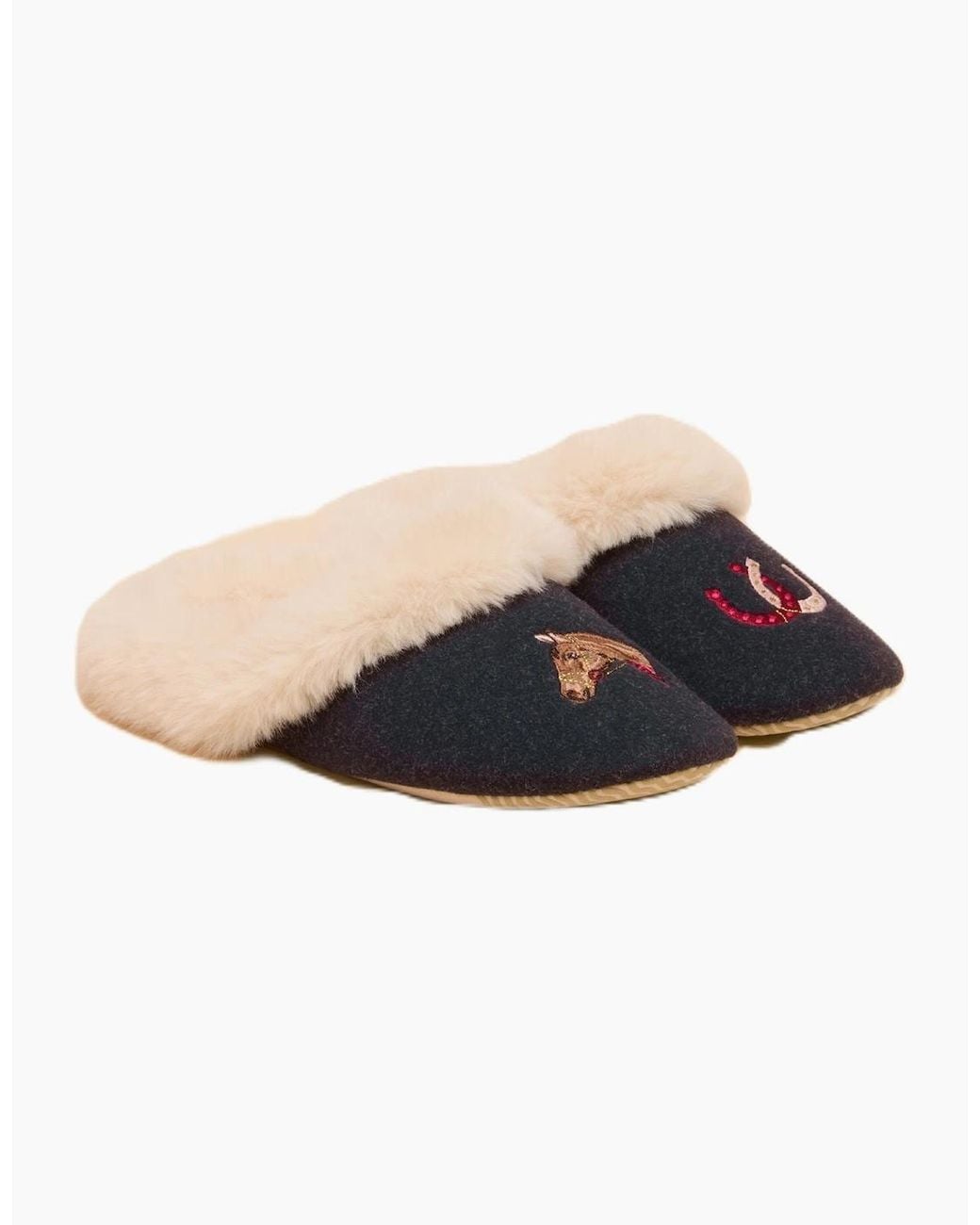 Joules Blue Slippet Luxe Horse Slippers