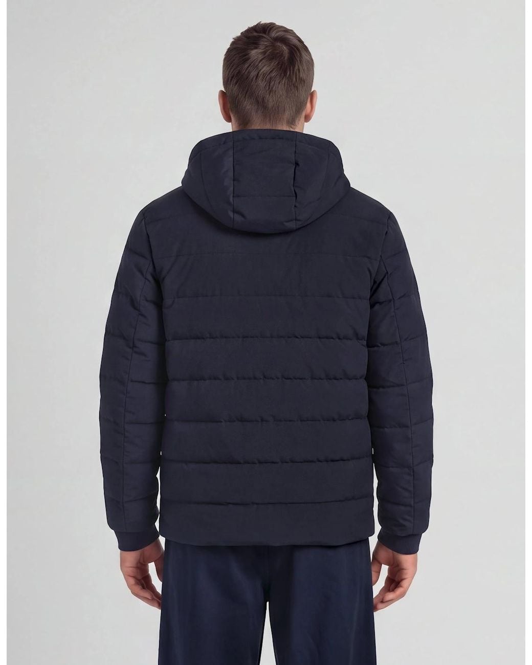 Lyle & Scott Blue Hybrid Puffer Windbreaker Jacket for men