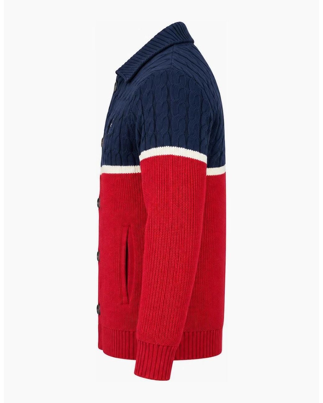 Sergio Tacchini Red Corte Knitted Cardigan Maritime/Gardenia/Merlot for men