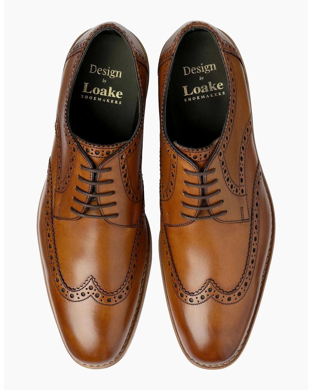 Loake Brown Rankin Derby Calf Brogue Tan for men