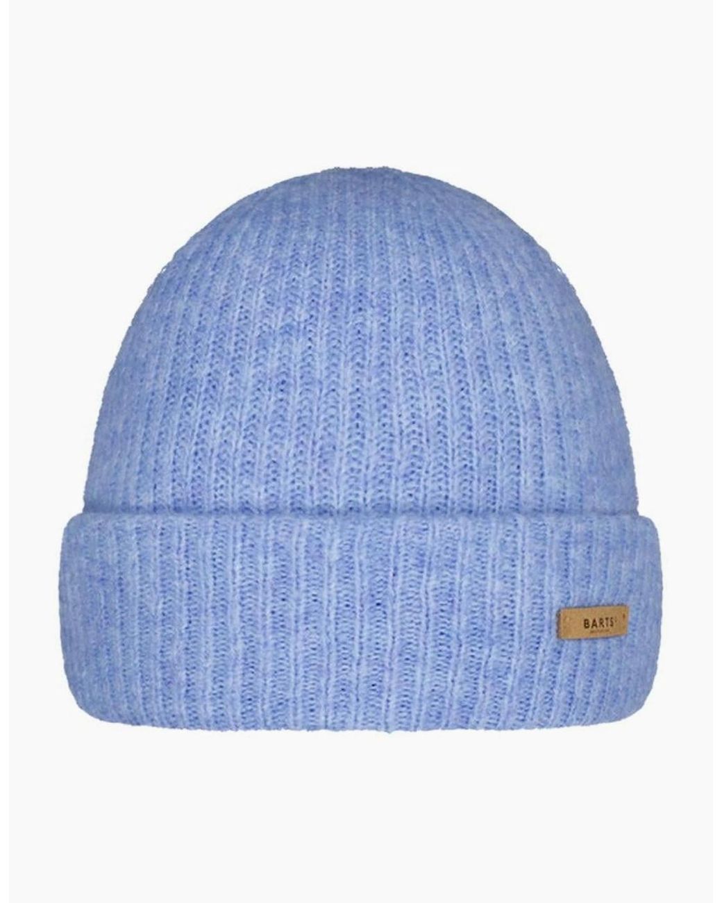 Barts Blue Witzia Stretchy Ribbed Knit Knitted Beanie Hat