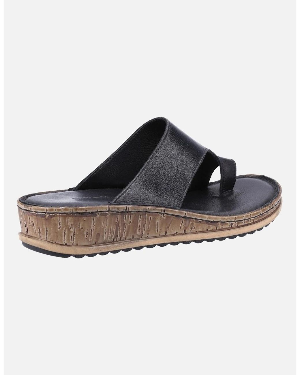 Hush Puppies Black Elissa Toepost Suede Sandals