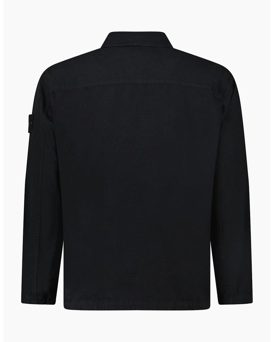 Stone Island Black Organic Cotton Ripstop Overshirt for men