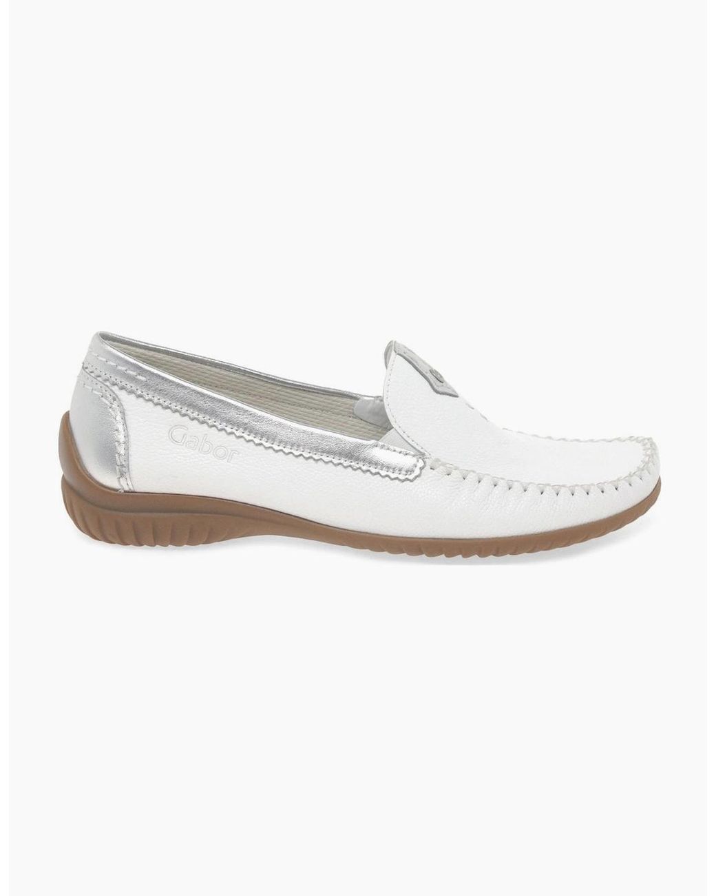 Gabor White California Sporty Moccasins