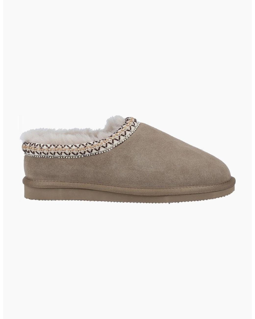 Cotswold Brown Foxmoor Slippers Taupe