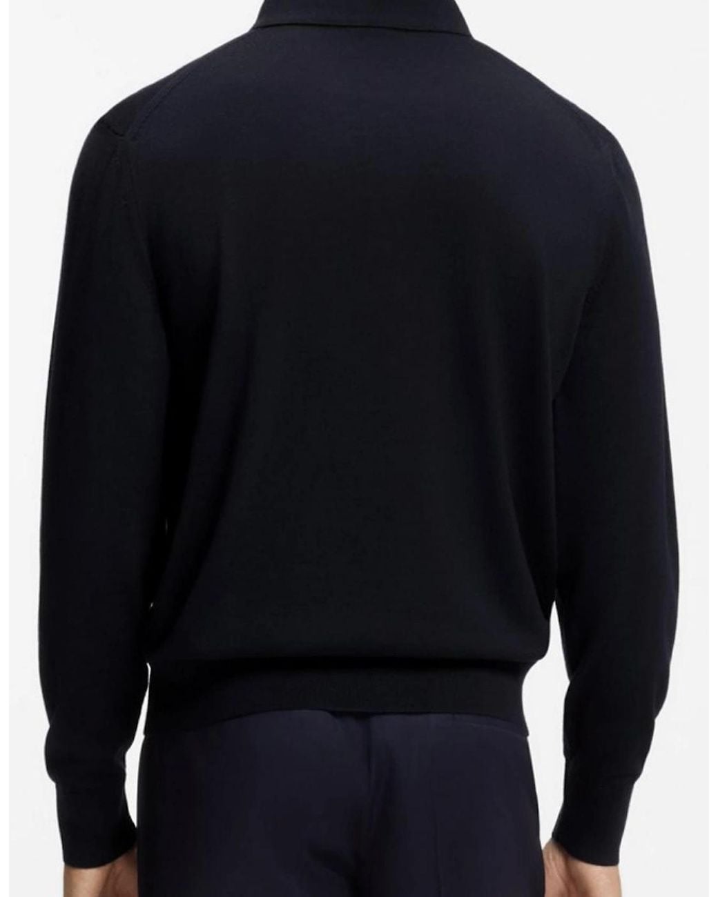 Boss Black H-Lancione Merino Wool Polo Sweater for men