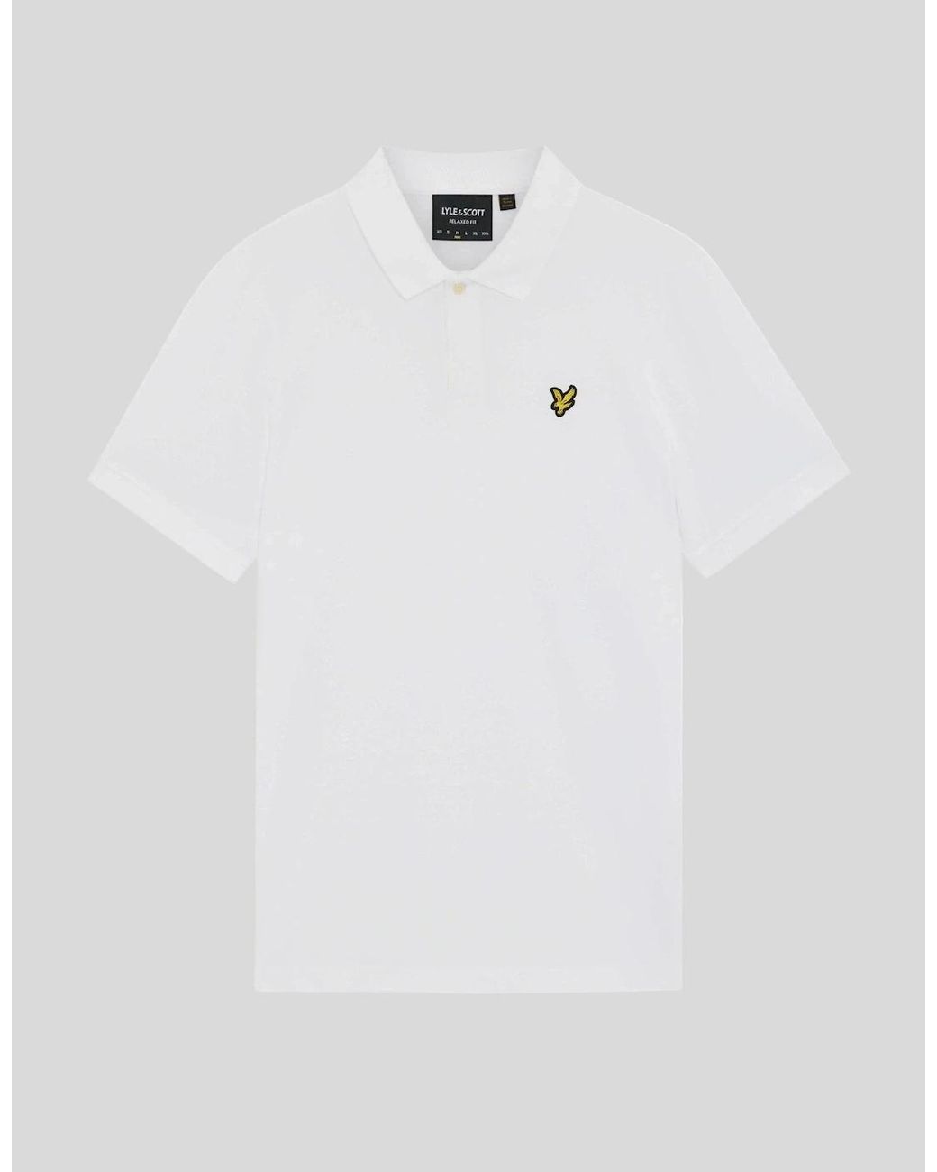 Lyle & Scott White Jacquard Tipped Polo Shirt for men