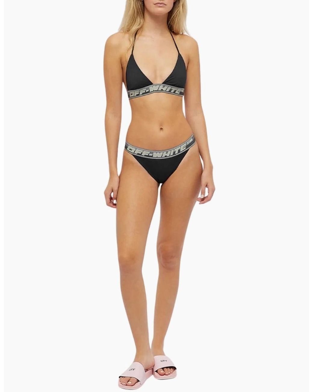 Off-White c/o Virgil Abloh White Logo Band Bikini Swim Wear