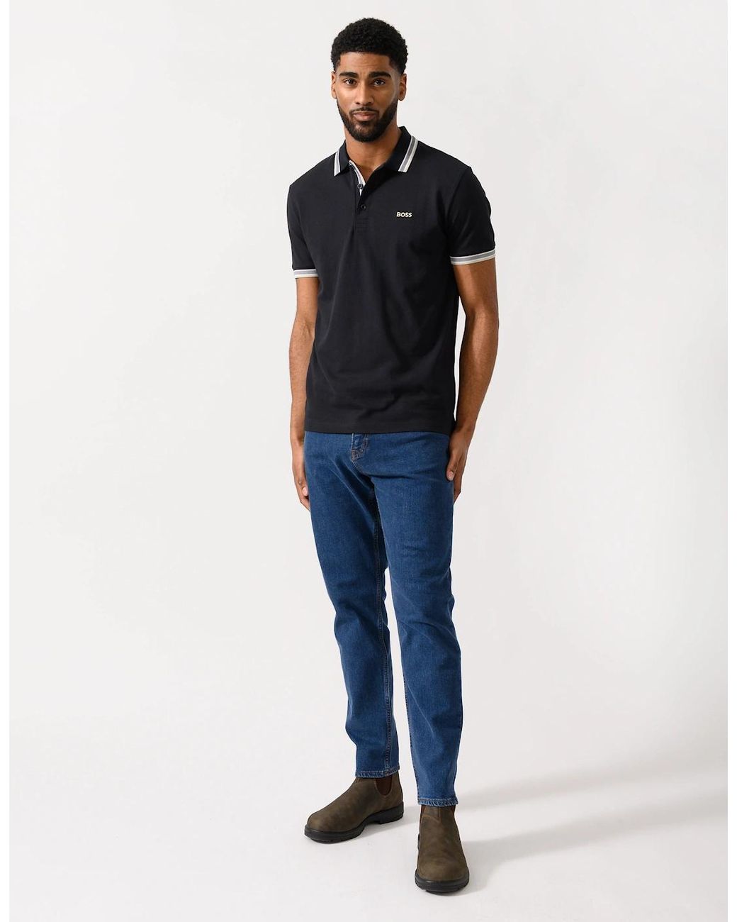 Boss Black Boss Paddy Cotton-Piqué Polo Shirt With Contrast Logo for men