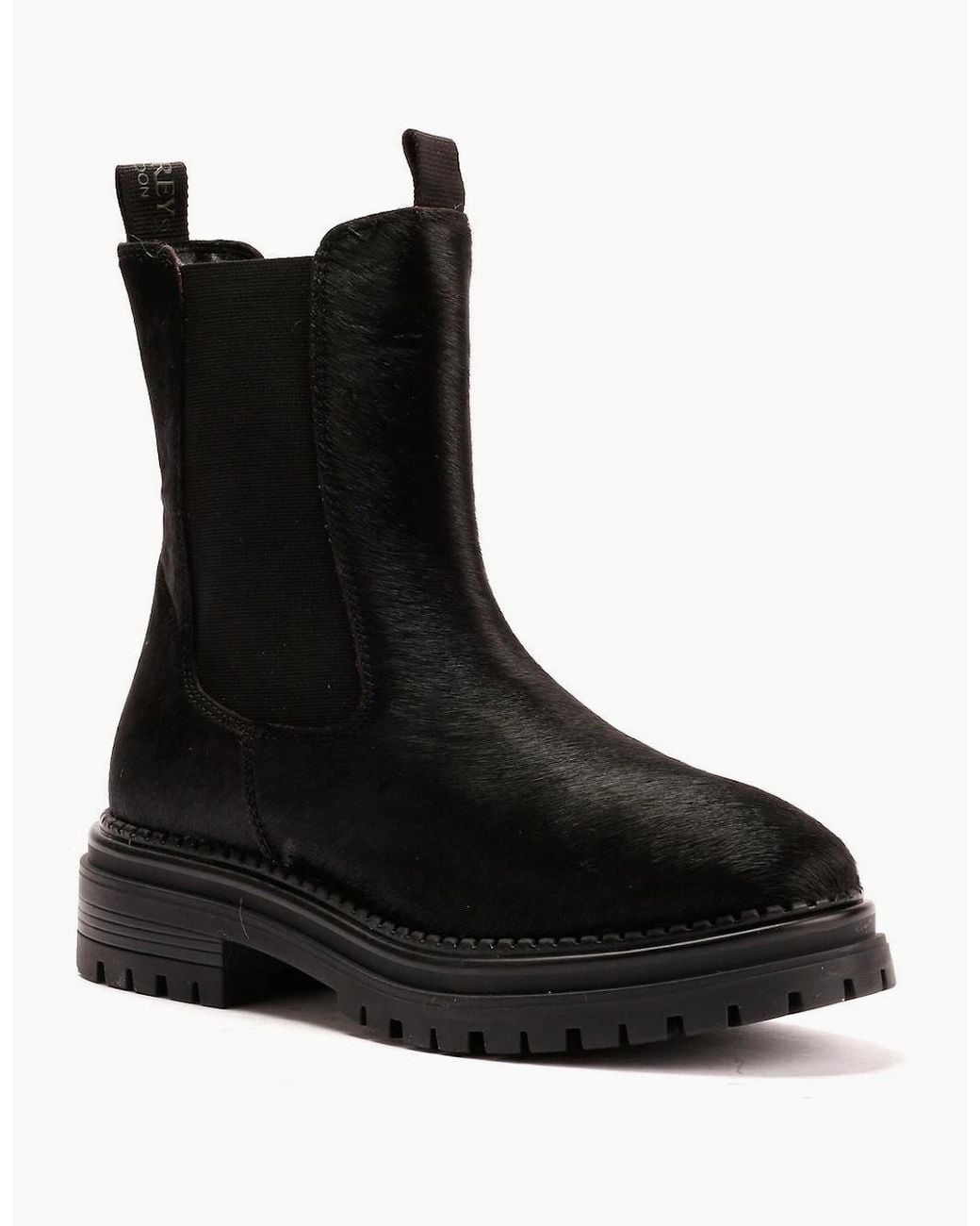 Osprey Black London The Hampton Chelsea Leather/Pony Hair Boots