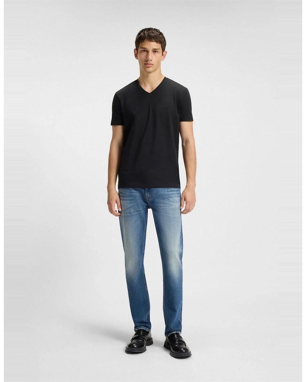 Boss Black Short Sleeve V Neck T-Shirt for men