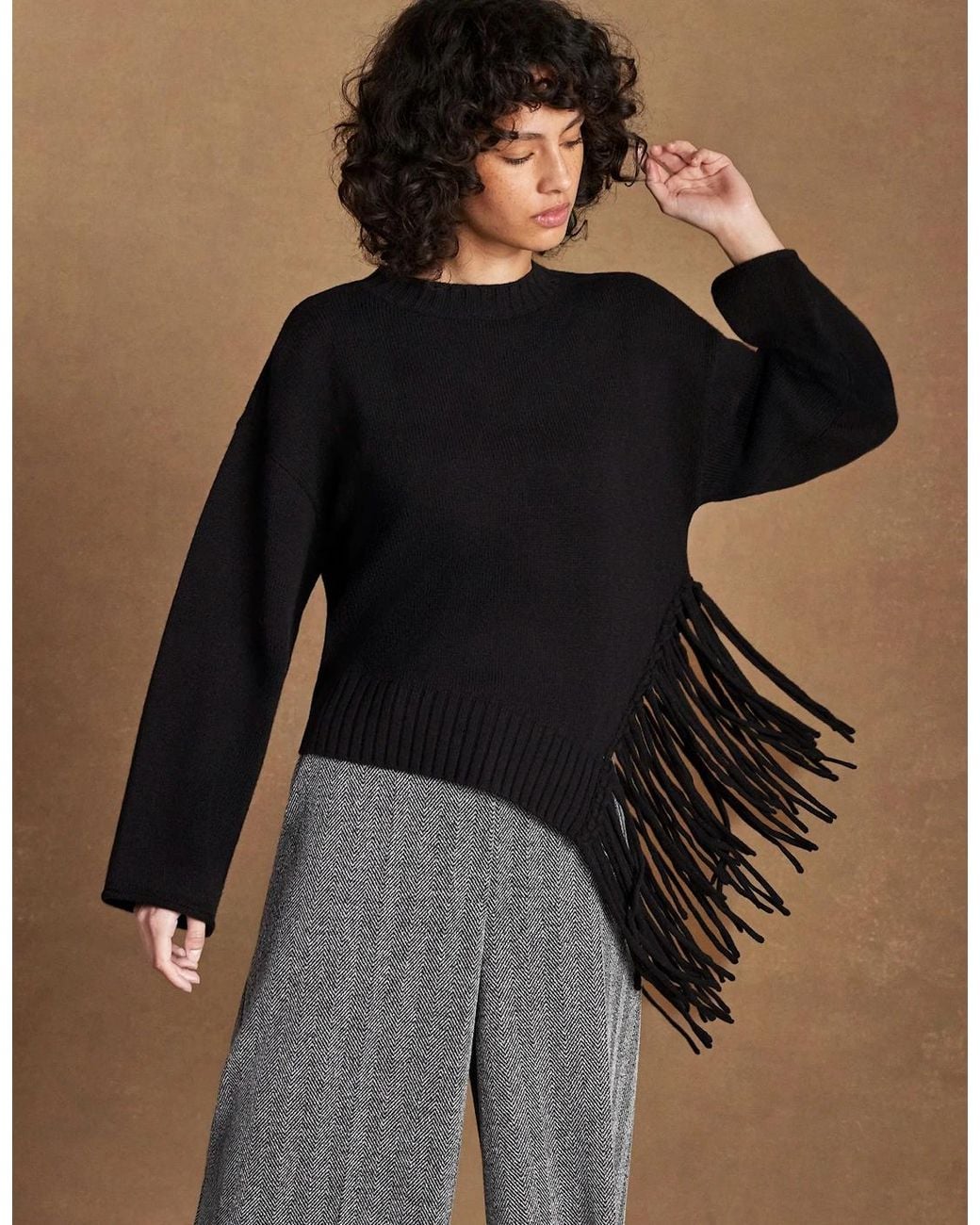 Ro&zo Gray Petite Herringbone Culottes