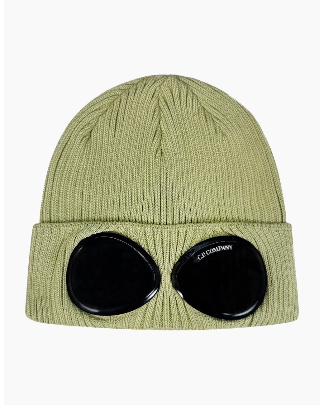 C P Company Green Goggle Beanie Sage for men