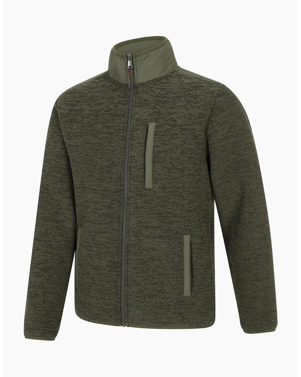 Mountain Warehouse Green Hayfield Faux Fur Lined Full Zip Fleece Top for men