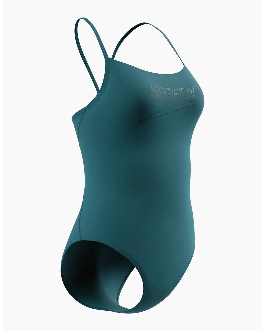 Speedo Blue Ladies Logo Endurance+ Thin Strap One Piece Swimsuit