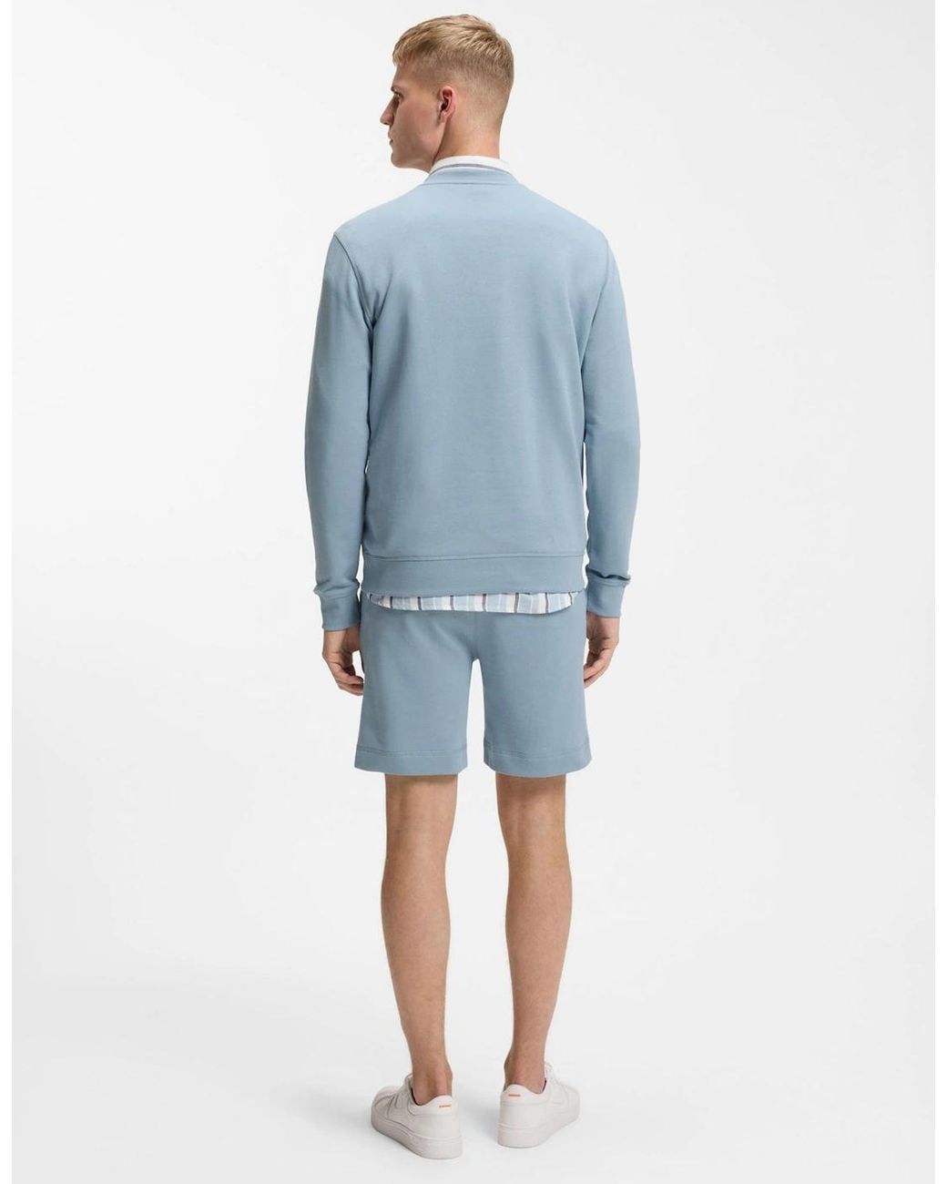 Boss Blue Boss Westart Crew Neck Sweatshirt With Logo Patch for men