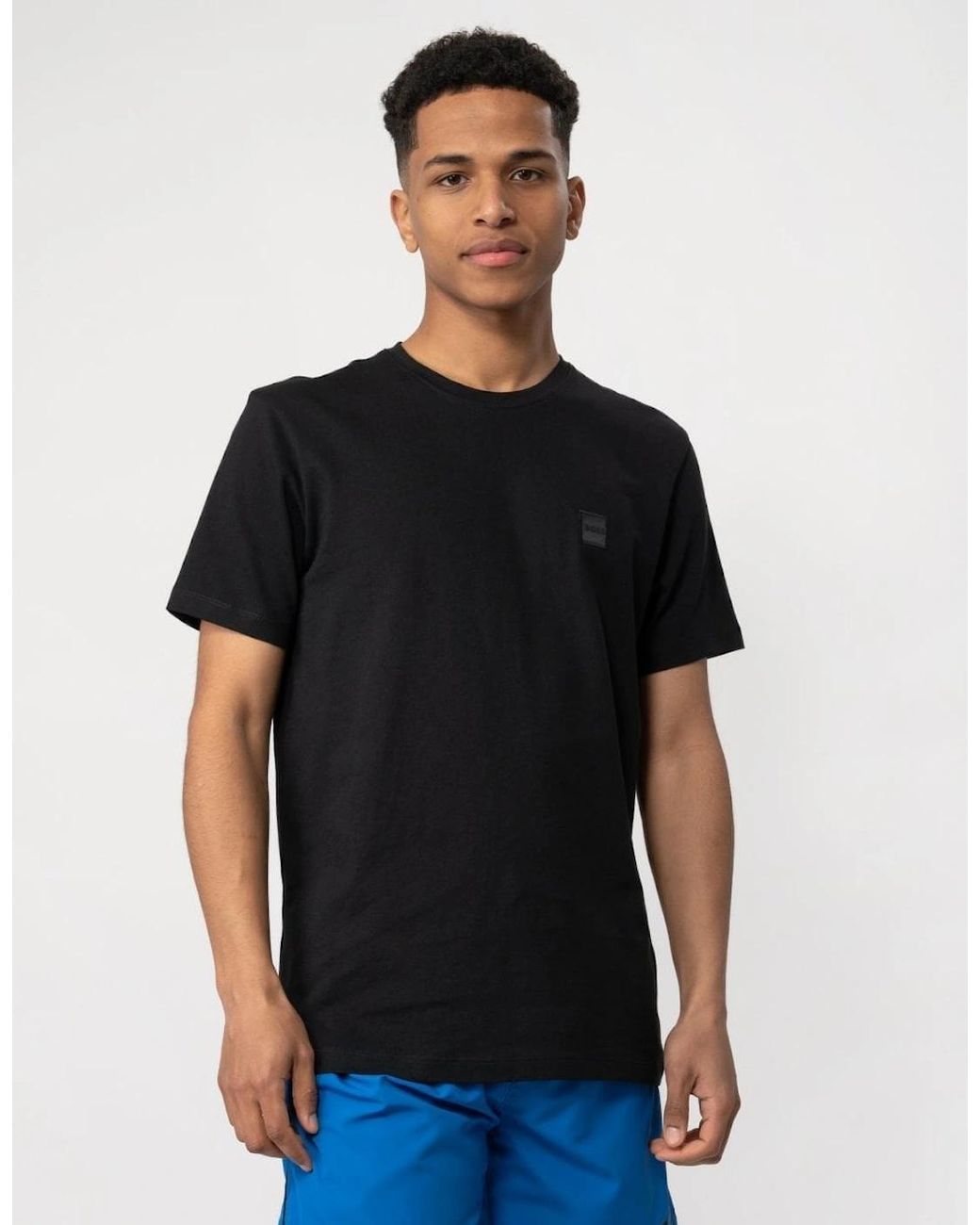 Boss Black Boss Tales Cotton-Jersey T-Shirt With Logo Patch Nos for men
