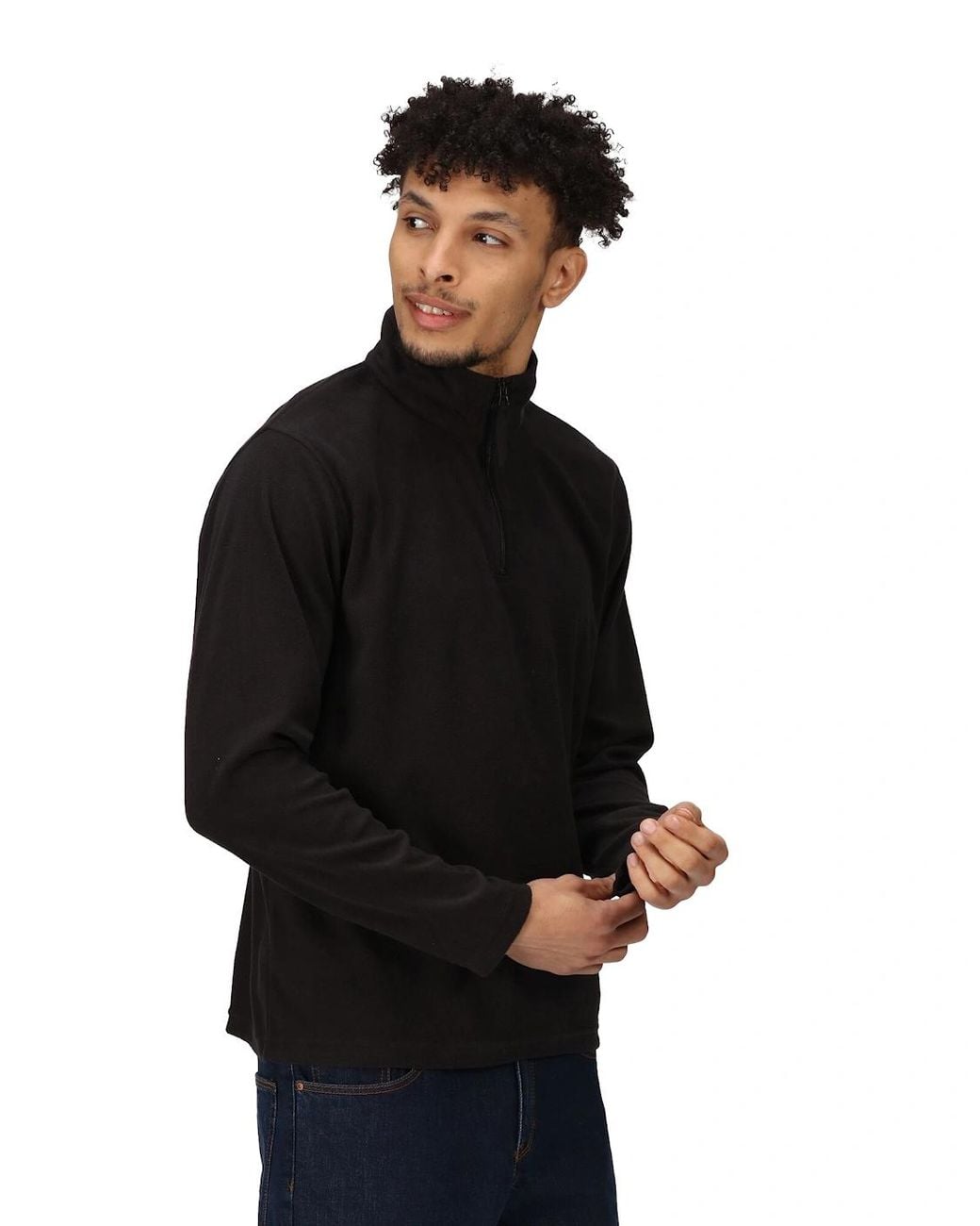 Regatta Black 170 Series Anti-Pill Zip Neck Micro Fleece for men