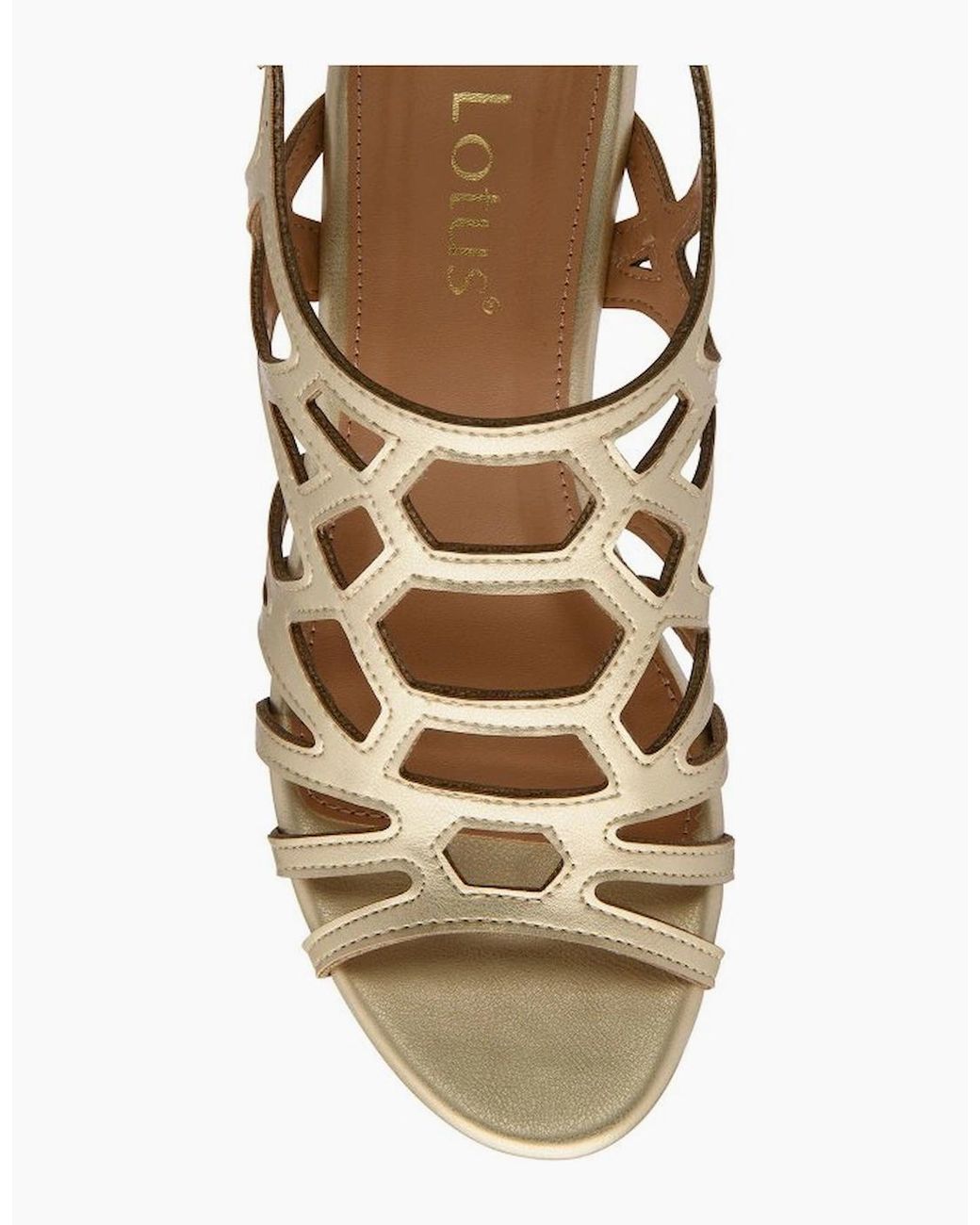 Lotus Metallic Rhi Wedge Sandals