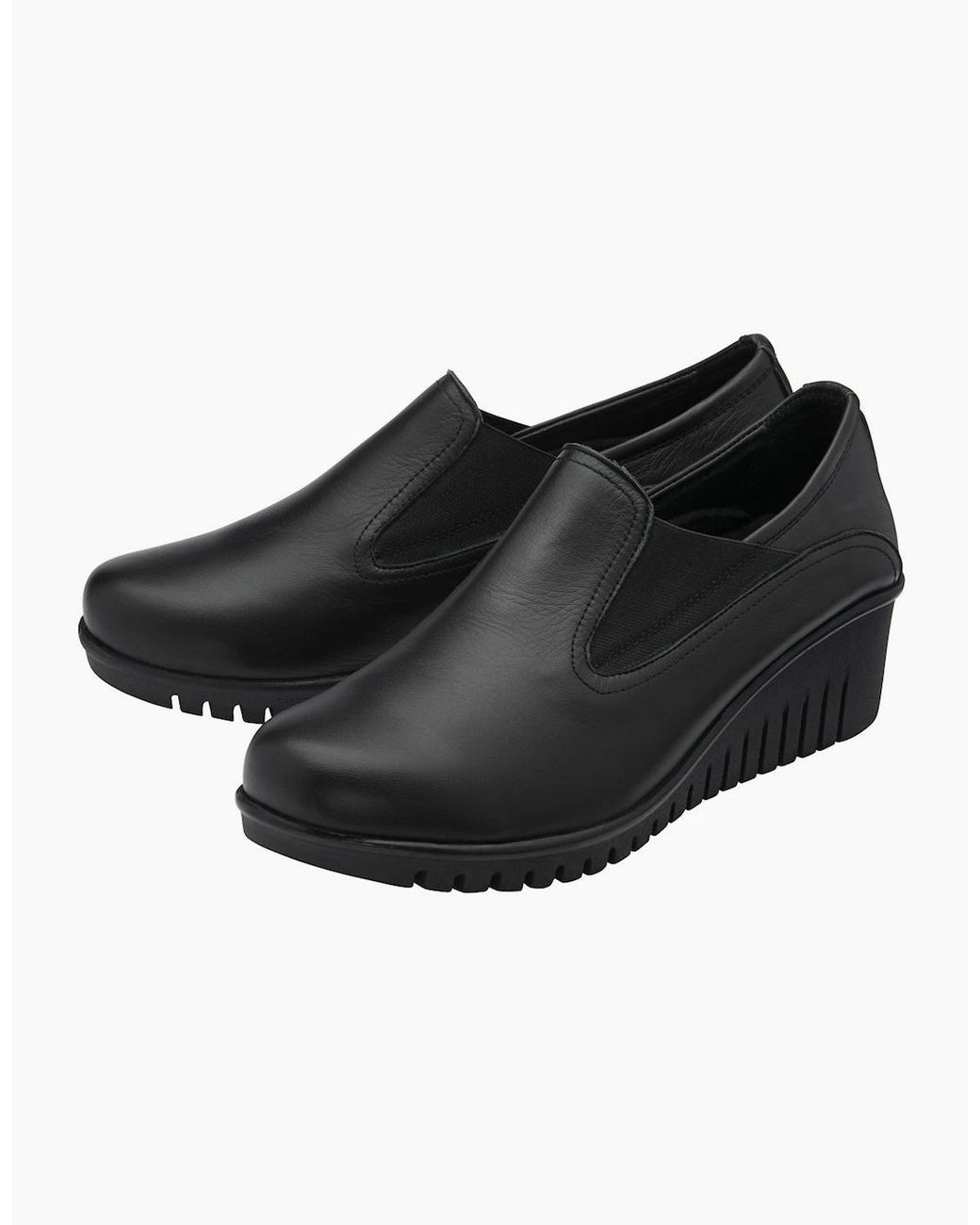 Lotus Black Delmar Wedge Shoes