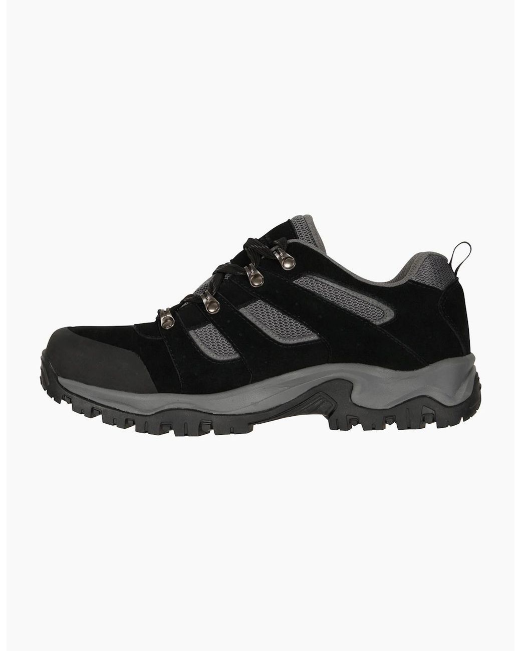 Mountain Warehouse Black Voyage Suede Waterproof Walking Shoes for men