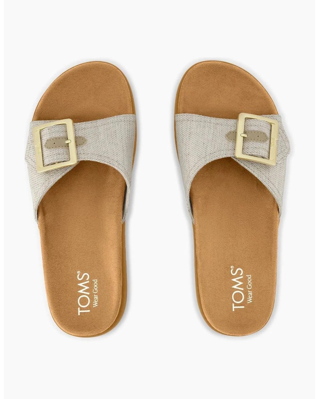 TOMS White Marin Slide Sliders Natural