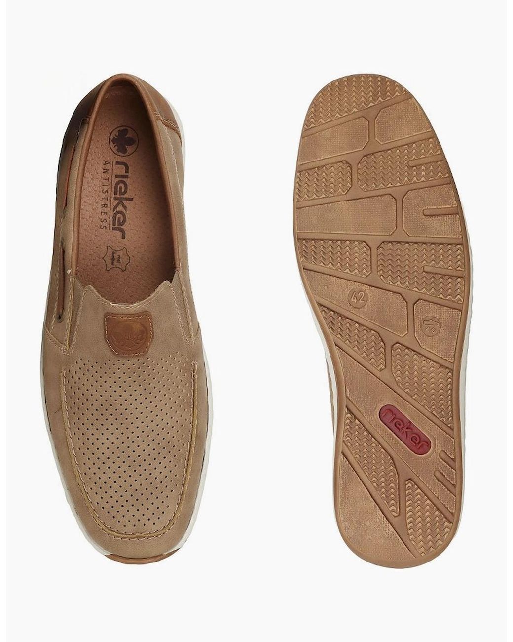 Rieker White Mariner Slip On Boat Shoes for men