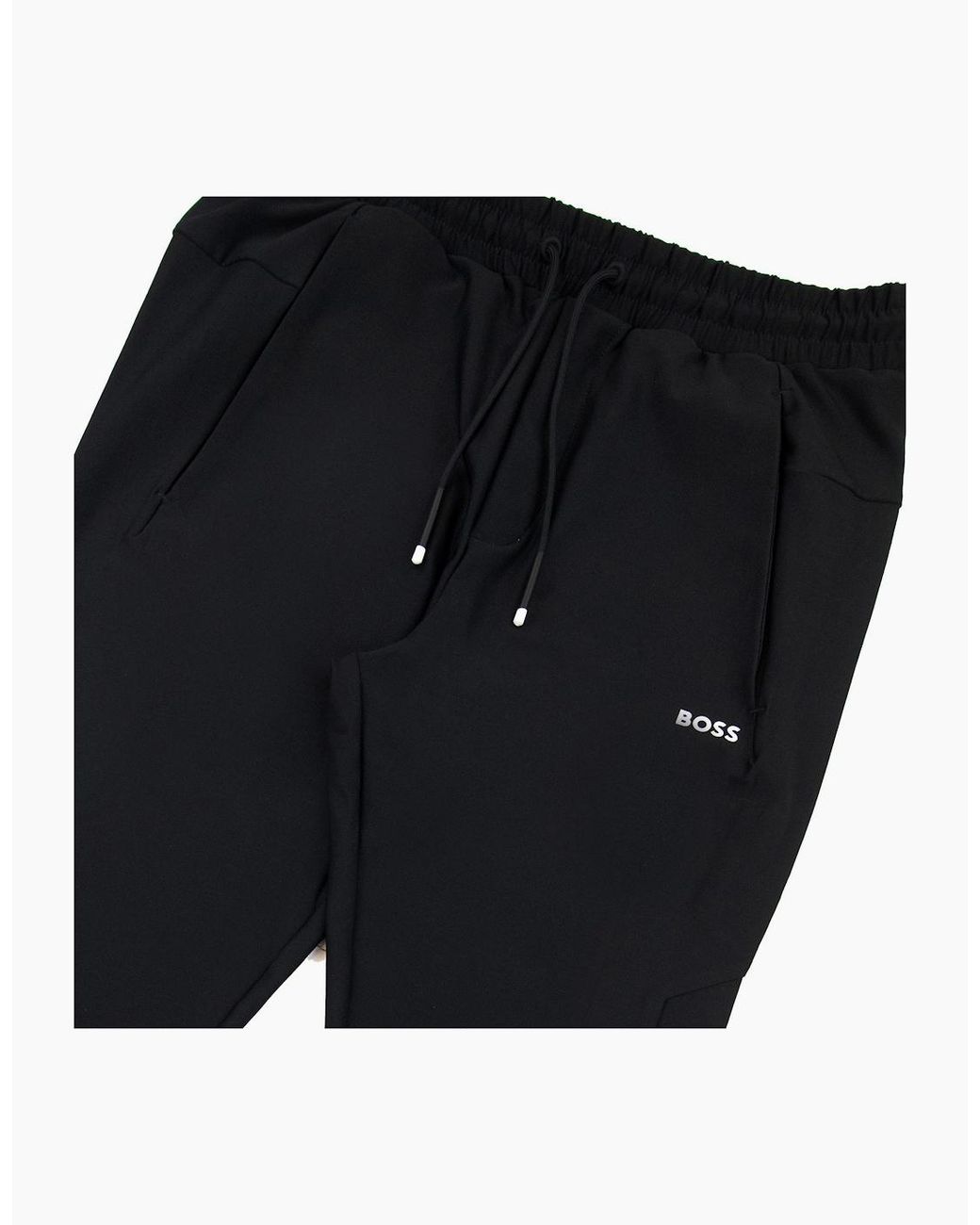 Boss White Hicon Gym Side Stripe Bottoms 001 for men