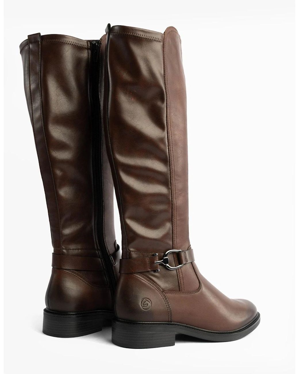 Remonte Brown Leather Tall Knee High Boots