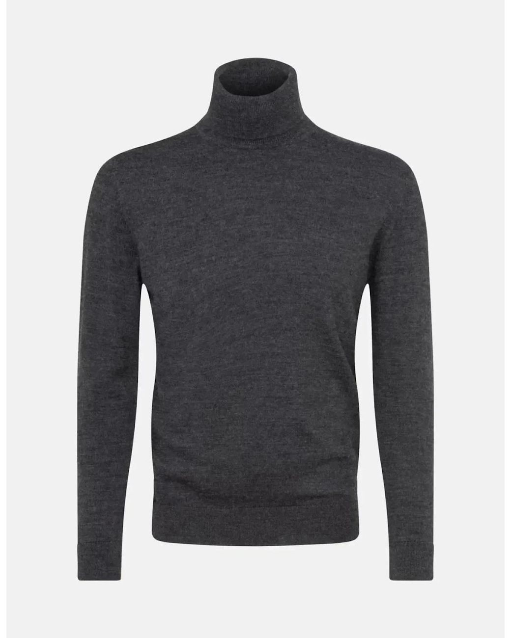 Seidensticker Black Merino Wool Roll Neck Knit for men