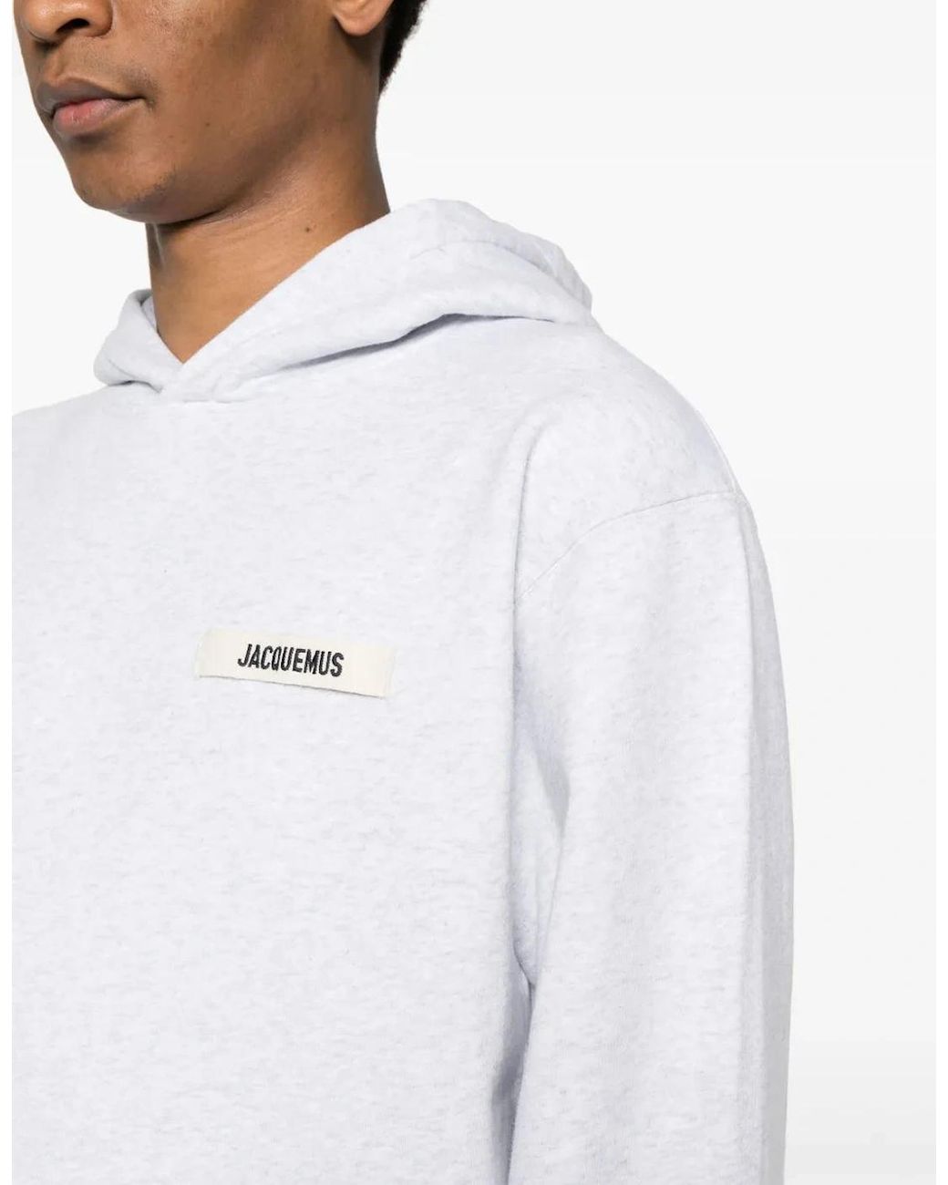 Jacquemus White Gros Grain Hooded Sweatshirt for men