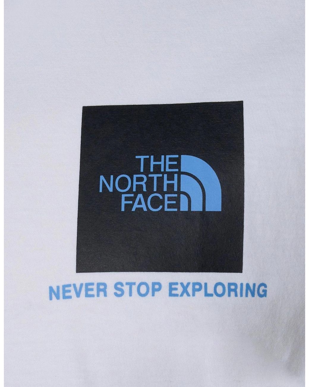 The North Face White T Shirts Small Box Short Sleeve Summer Cotton Tee for men