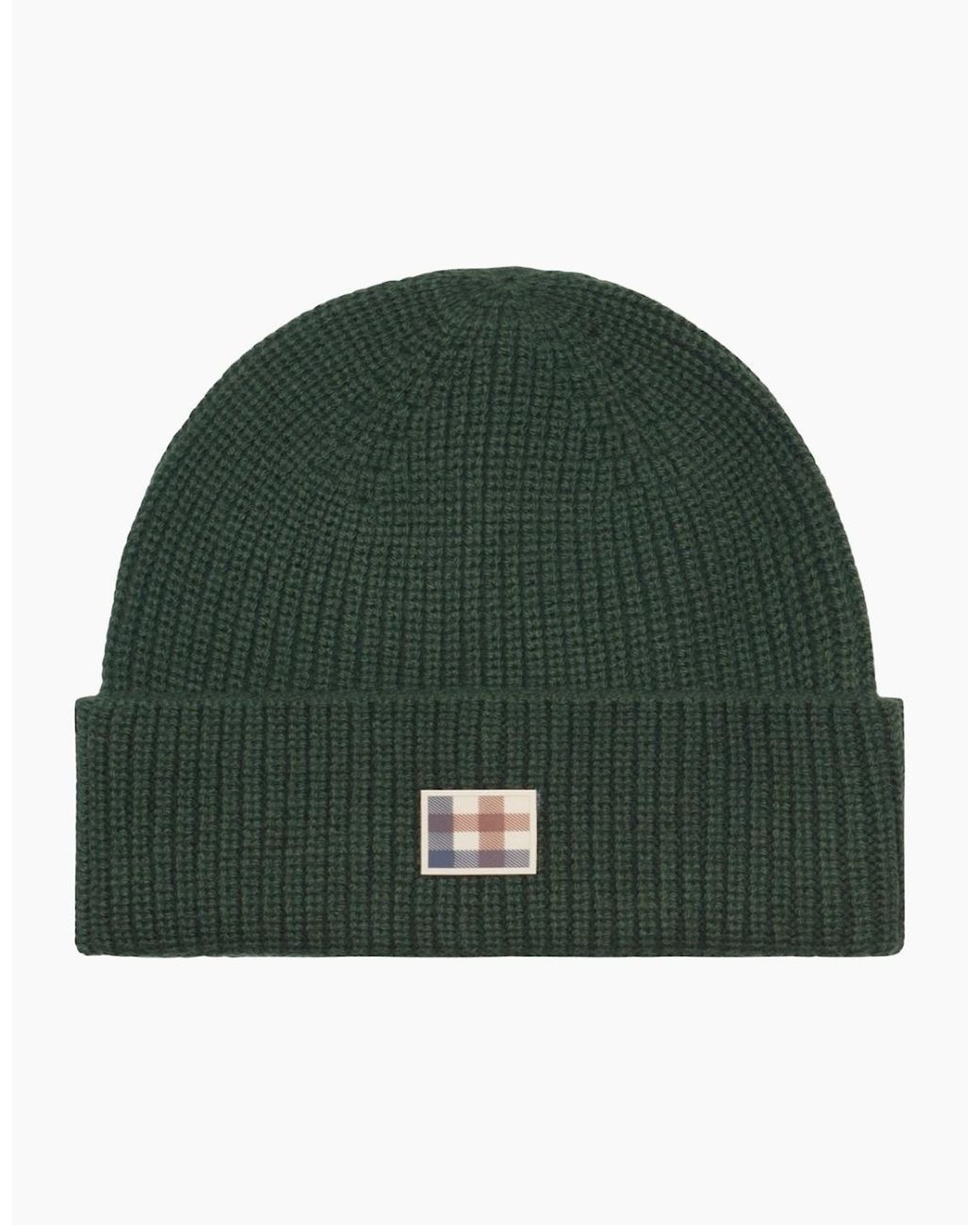 Aquascutum Green Active Label Army Beanie for men