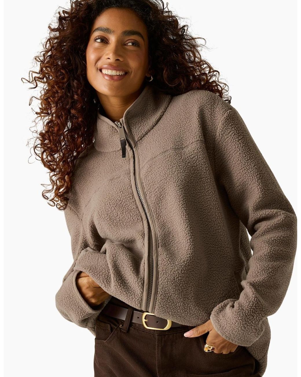 Regatta Brown Ladies Frankie Borg Full Zip Fleece Jacket