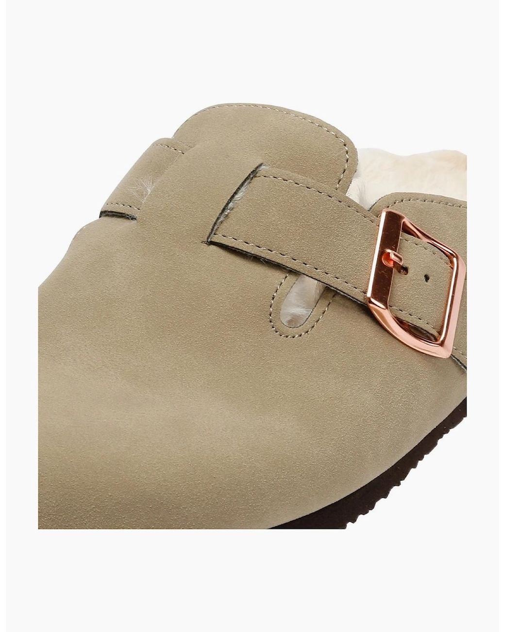 Original Penguin Natural Penguin Poppy Fur Suede Sand Mules