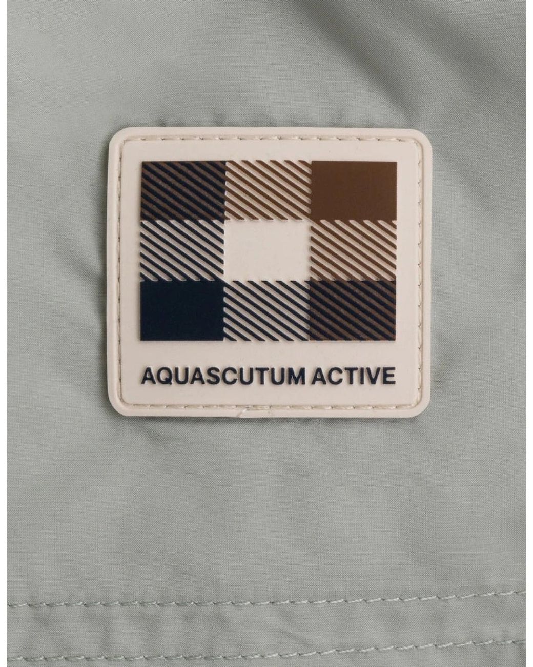 Aquascutum Gray Active Club Check Pocket Salvia Light Swim Shorts for men
