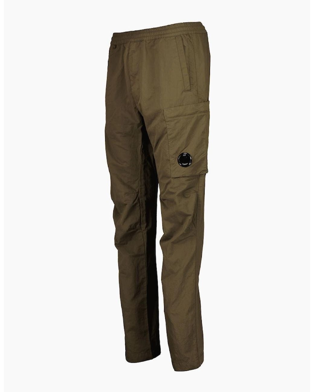 C P Company Green Diagonal Flatt Nylon Lens Cargo Pants for men