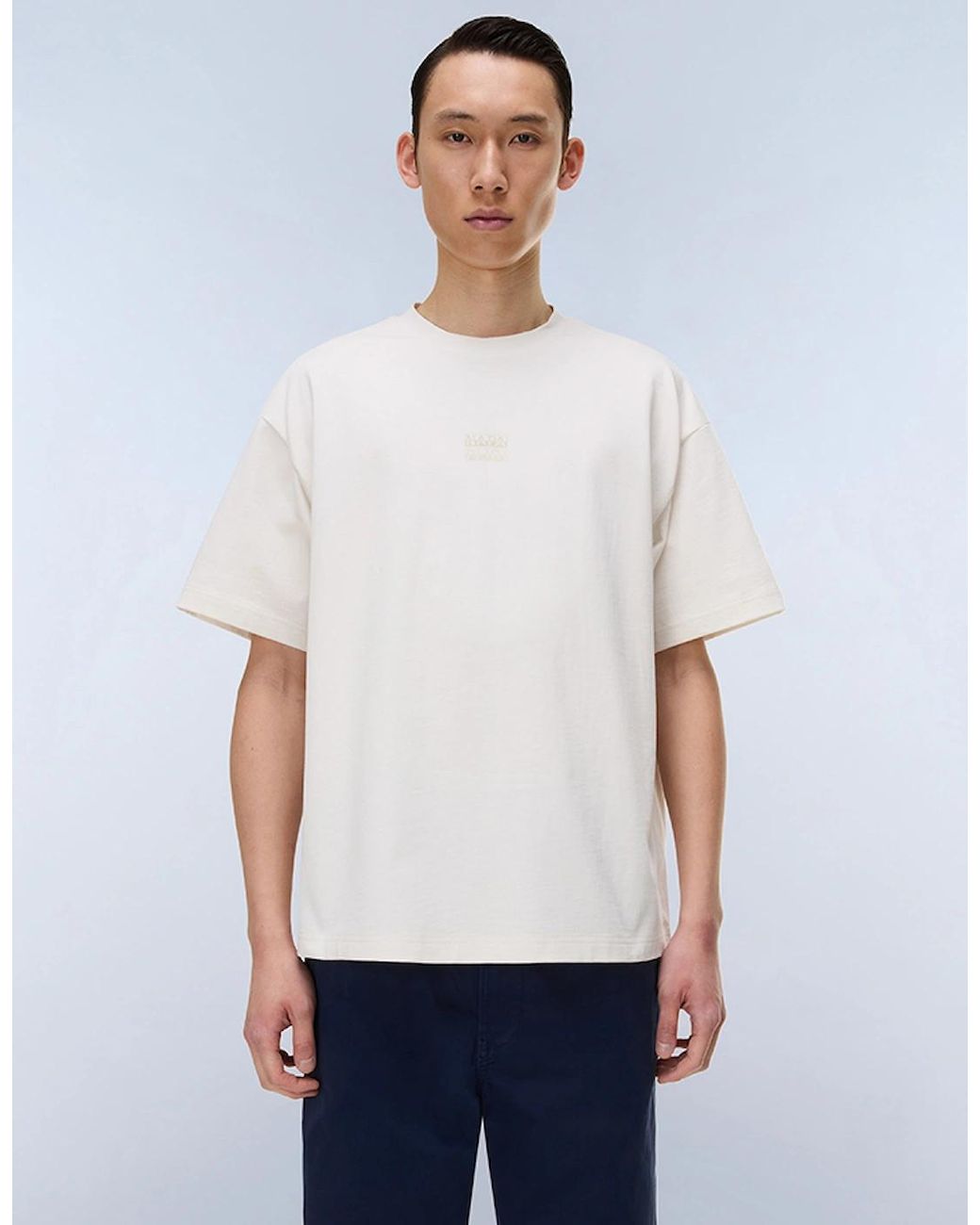 Napapijri White Elevated Logo Jersey Short Sleeve T-Shirt