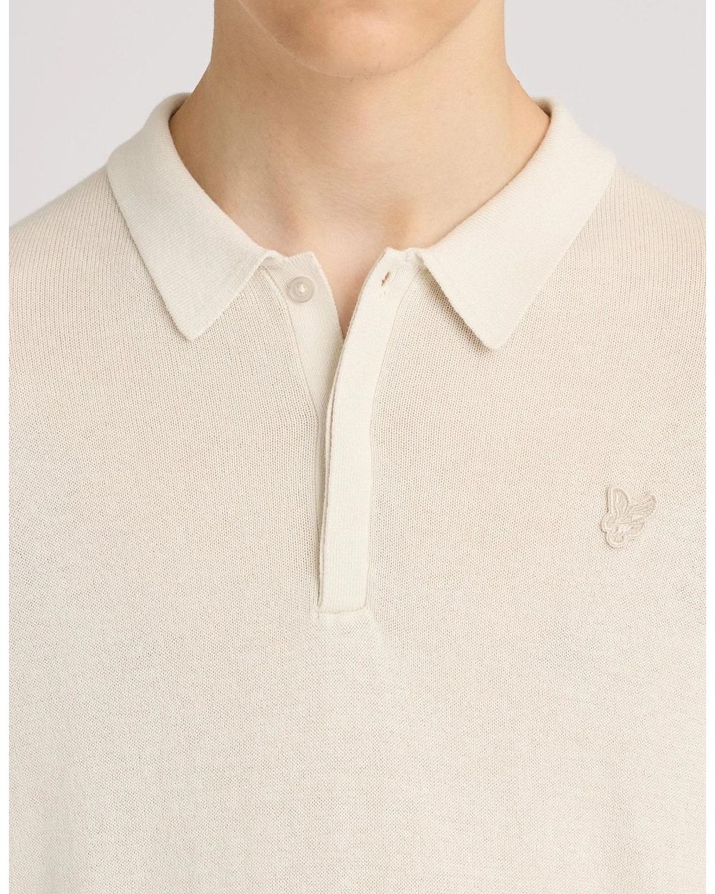 Lyle & Scott White Long Sleeve Cotton Polo Shirt for men