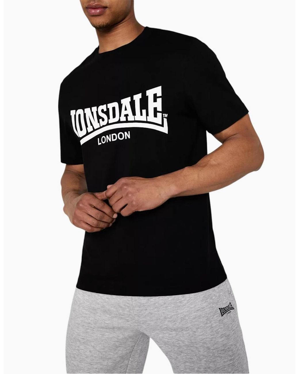 Lonsdale Blue T Shirts Essential Logo Crew Neck Tee