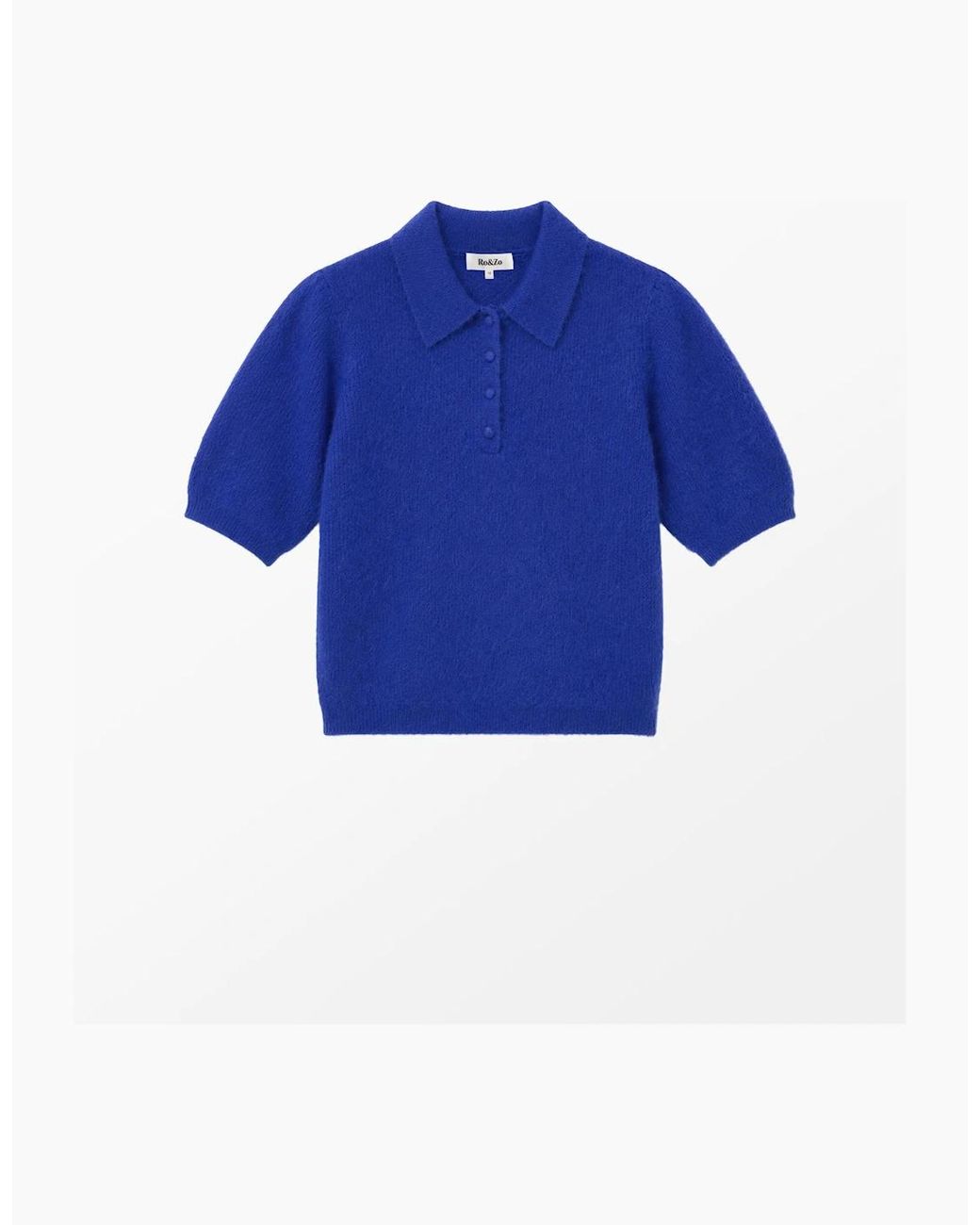 Ro&zo Blue Brushed Knit Top With Wool And Mohair