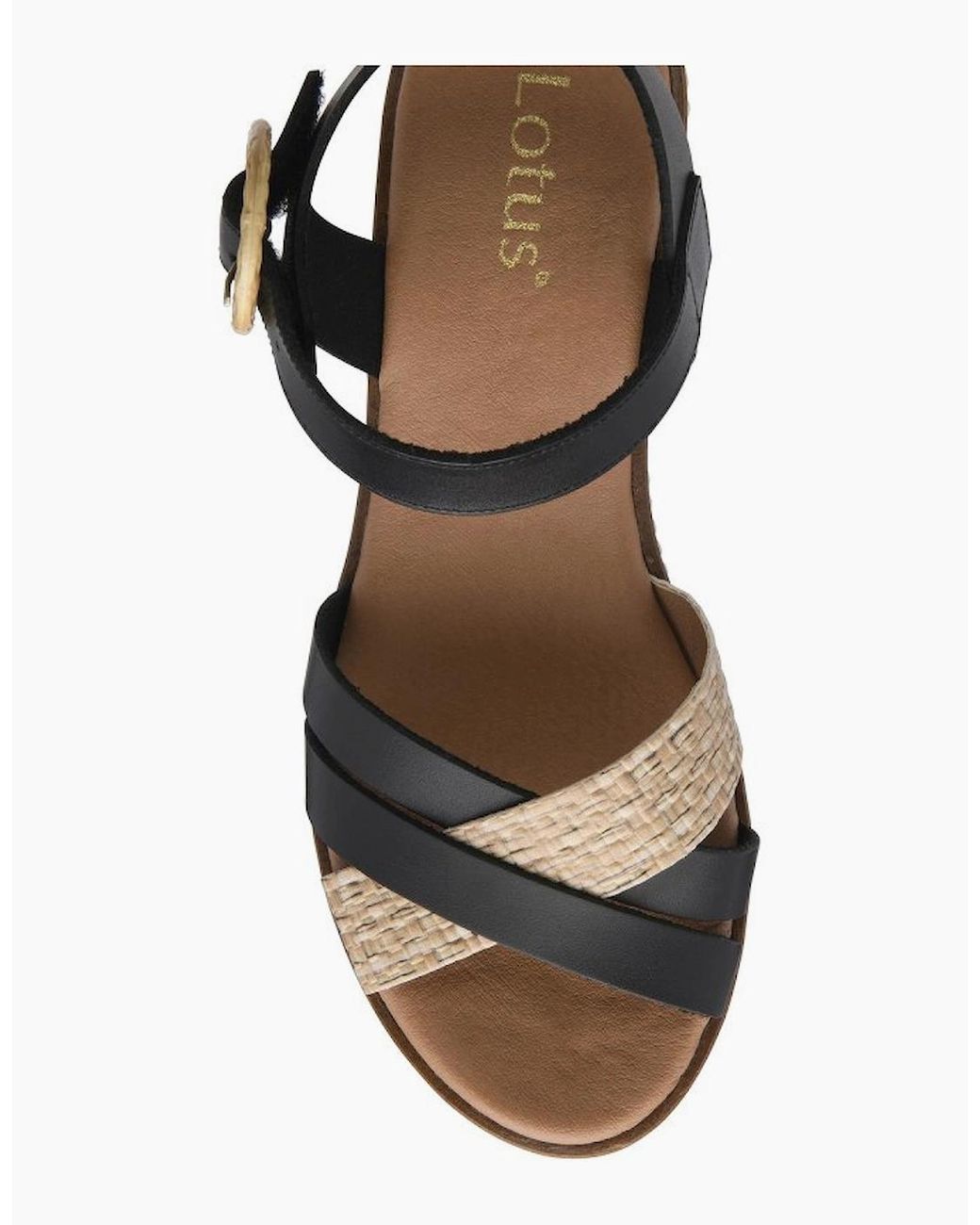 Lotus Metallic Amalia Wedge Sandals