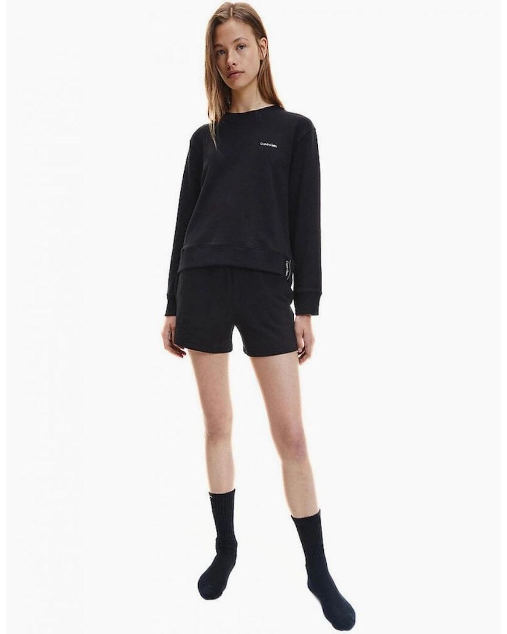 Calvin Klein Black Modern Cotton Lounge Sweatshirt