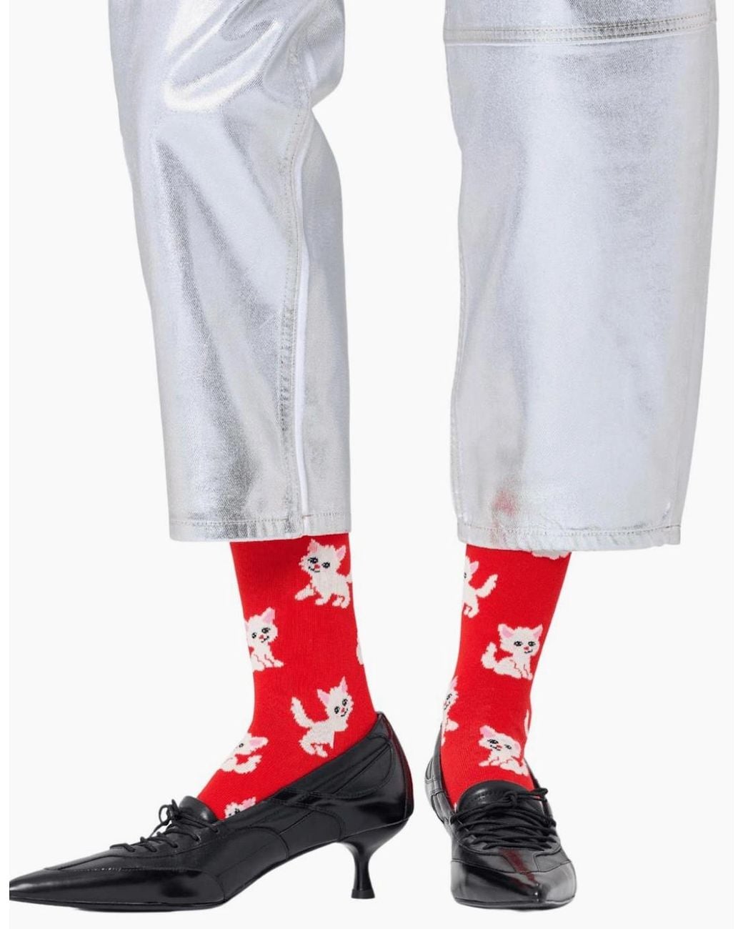 Happy Socks Red Kitten Socks