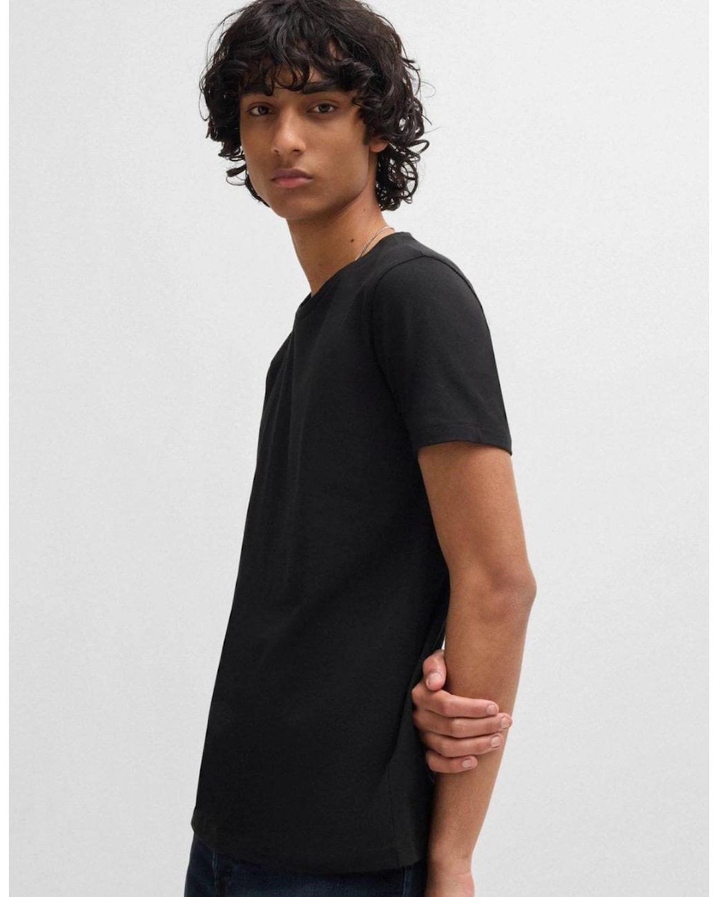 Boss White Hugo Round Two-Pack Of Slim-Fit T-Shirts for men