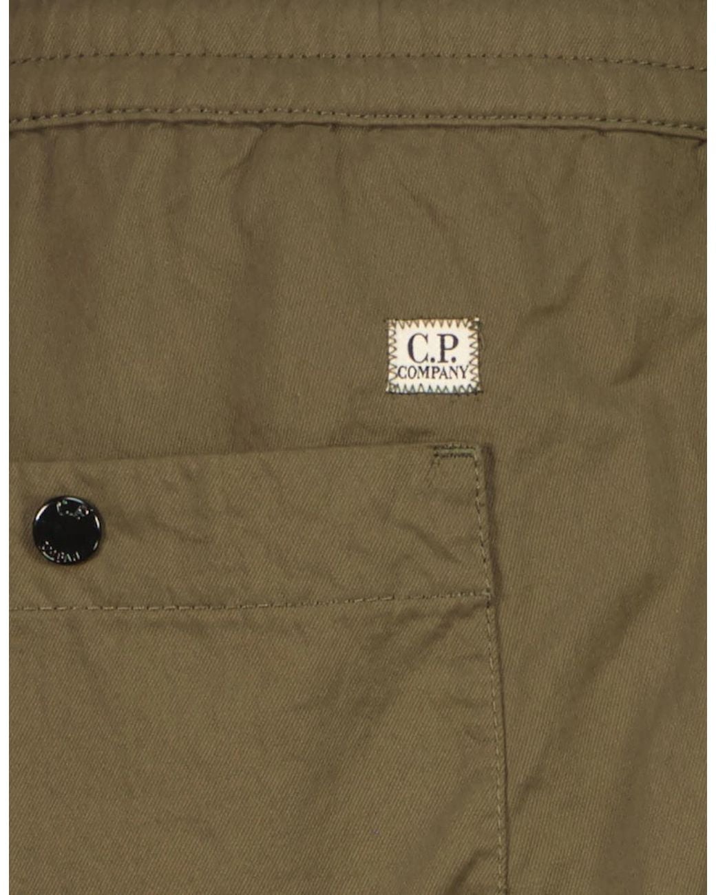 C P Company Green Diagonal Flatt Nylon Lens Cargo Pants for men